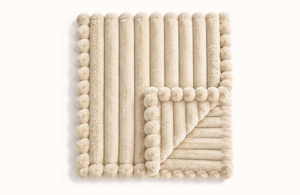 The Cloud Rib in Oat, folded