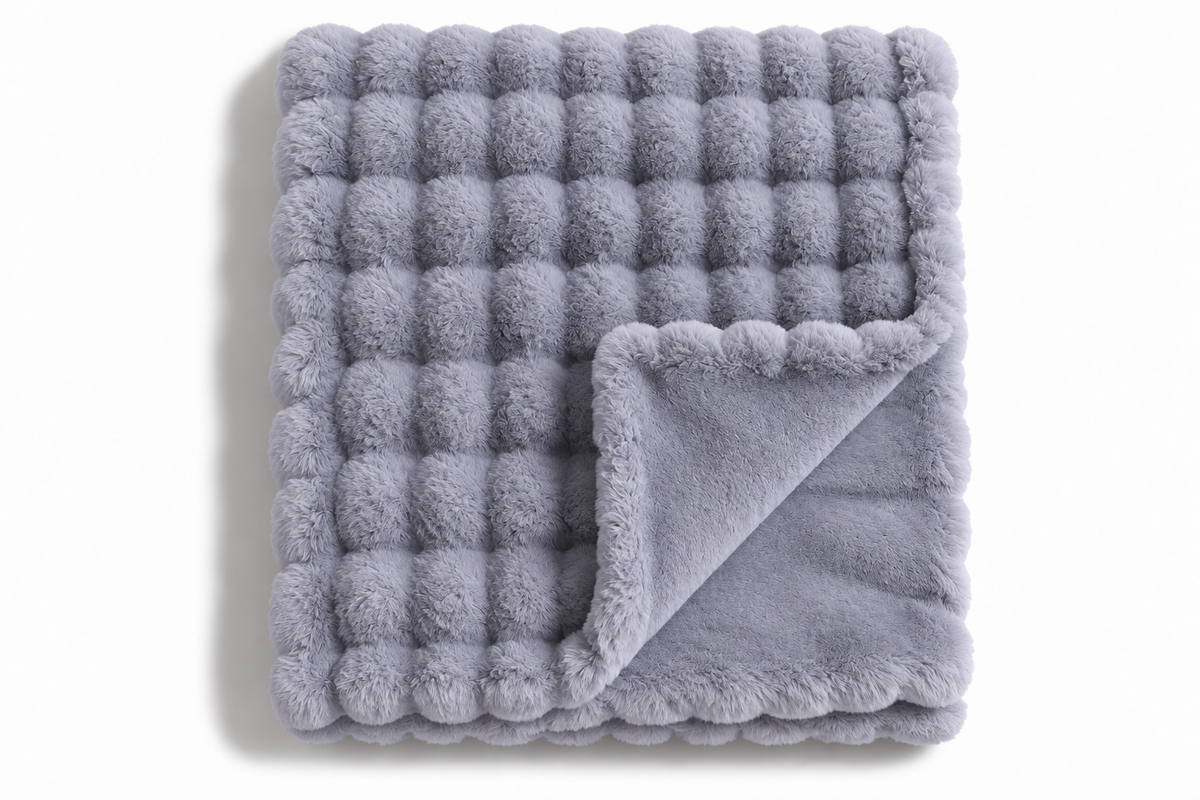 The Cloud Quilt in Lavender, folded