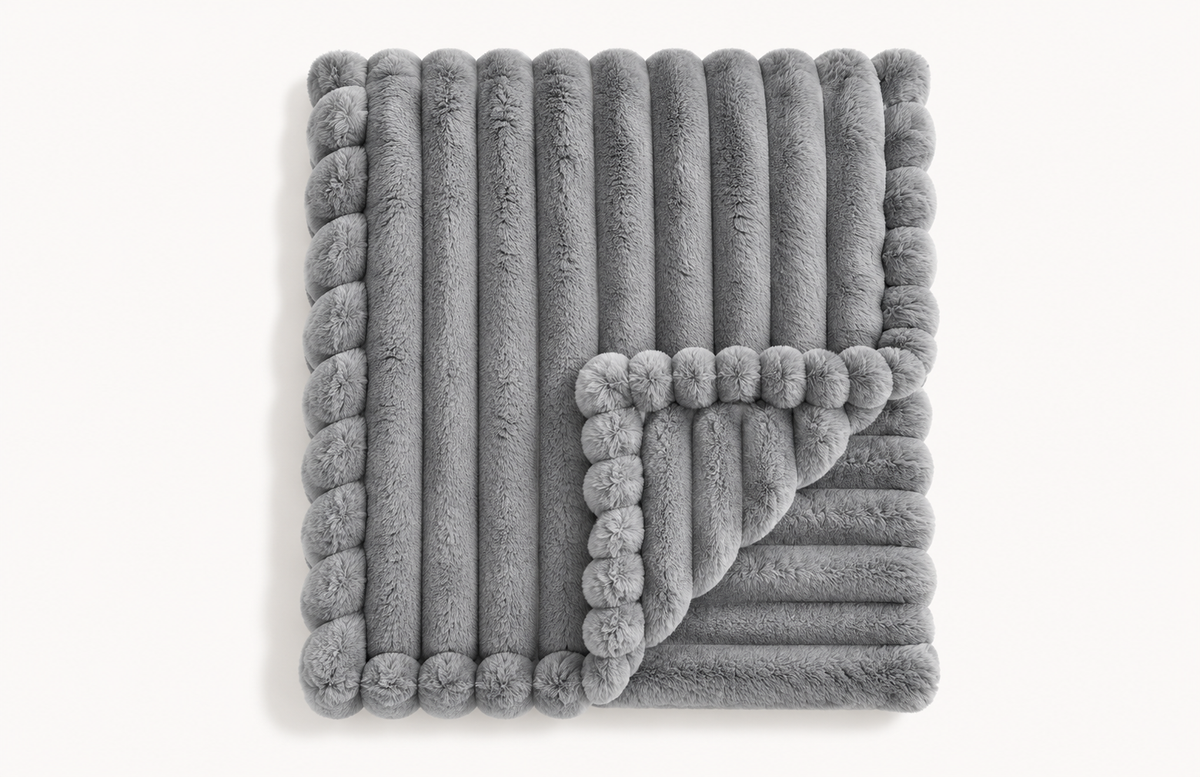 The Cloud Rib in Dove Grey, folded