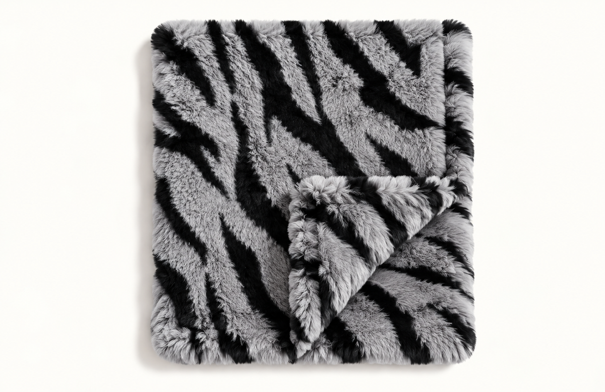 The Wild Throw in Silver Zebra, folded