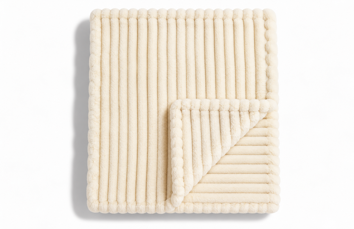 The Cloud Rib in Ivory, folded