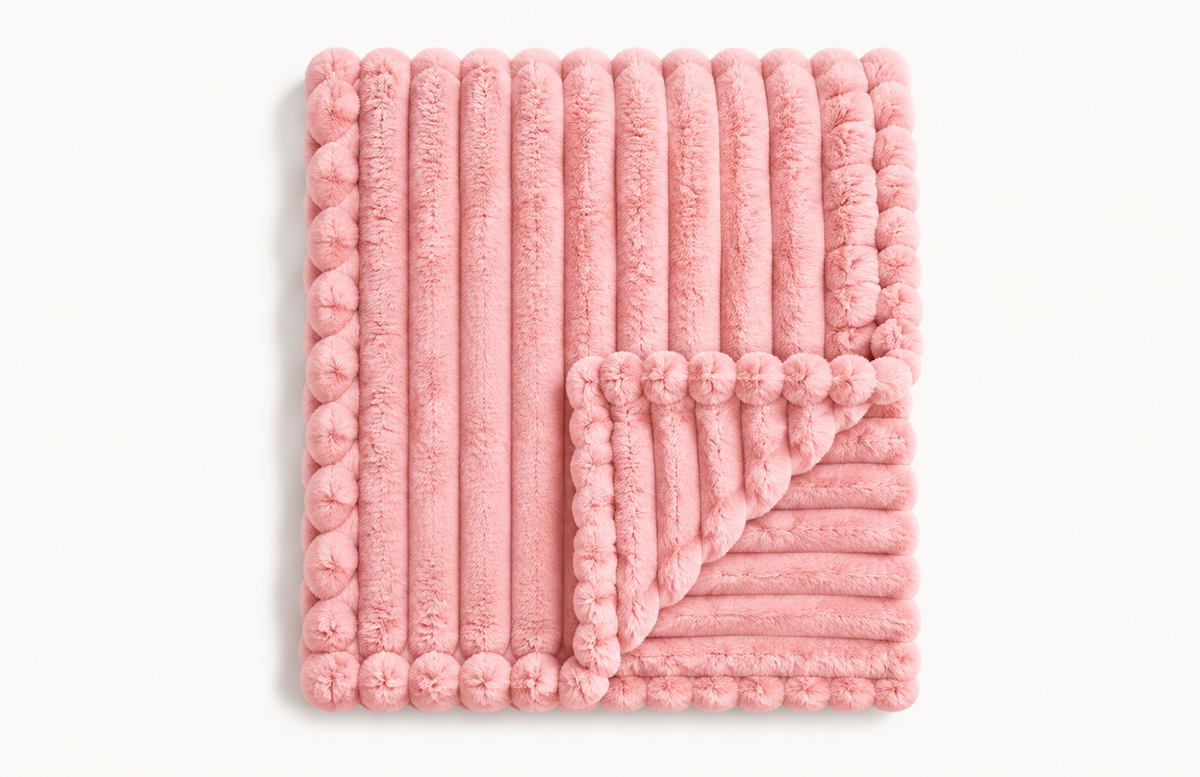 The Cloud Rib in Blush, folded