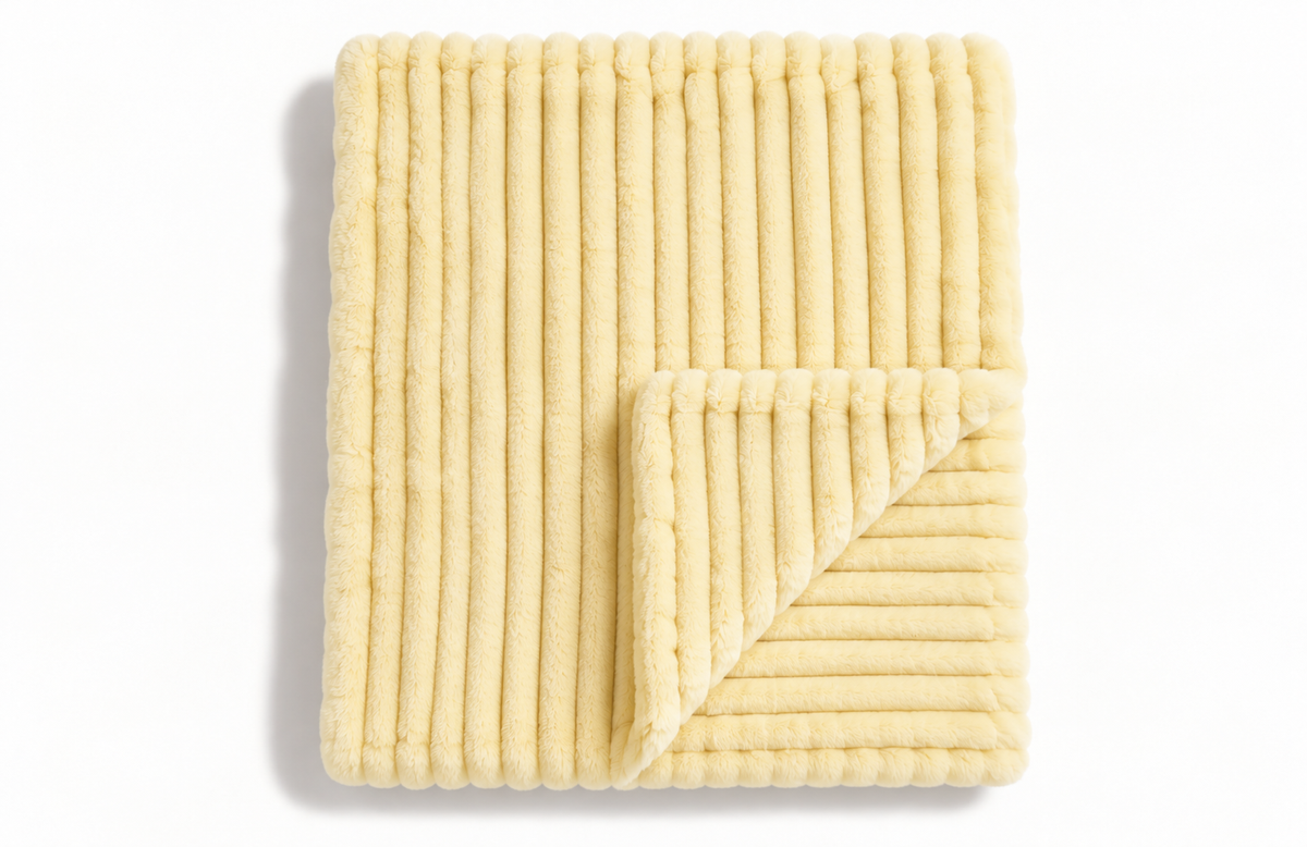 The Cloud Rib in Butter, folded