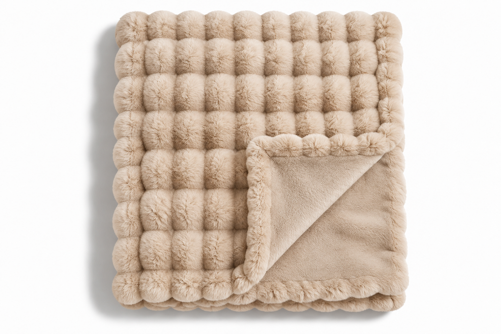 The Cloud Quilt in Cream, folded