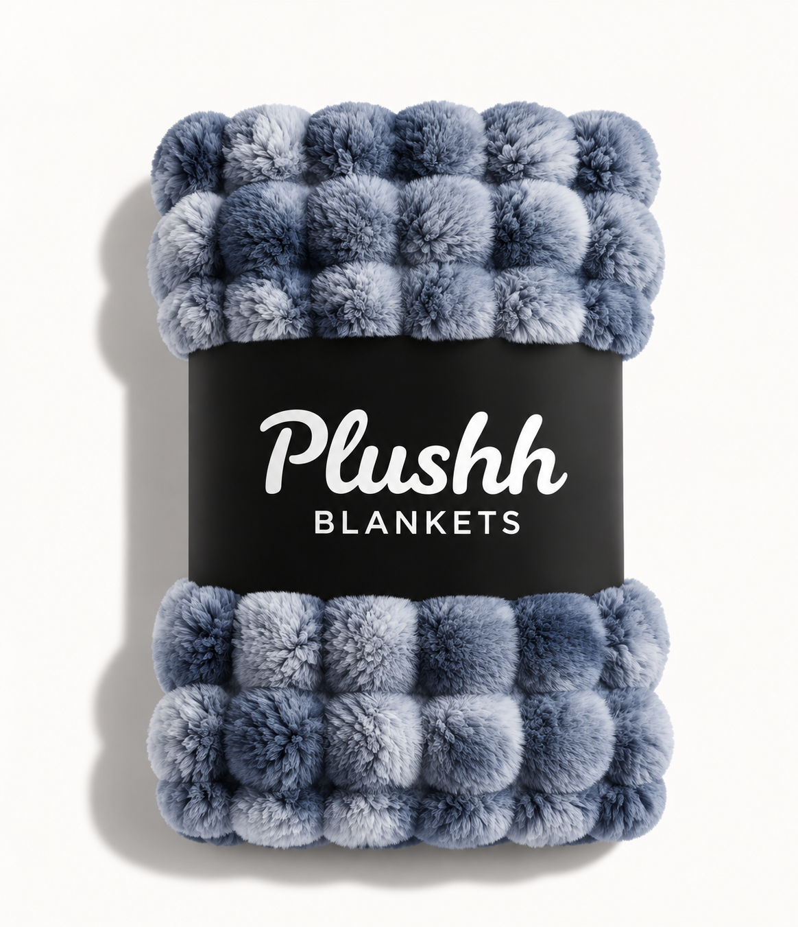 The Cloud Quilt in Dusty Blue, rolled