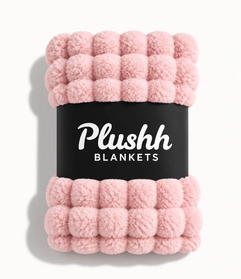 The Cloud Quilt in Blush Pink, rolled