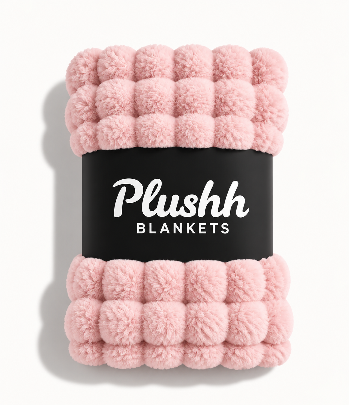 The Cloud Quilt in Blush Pink, rolled