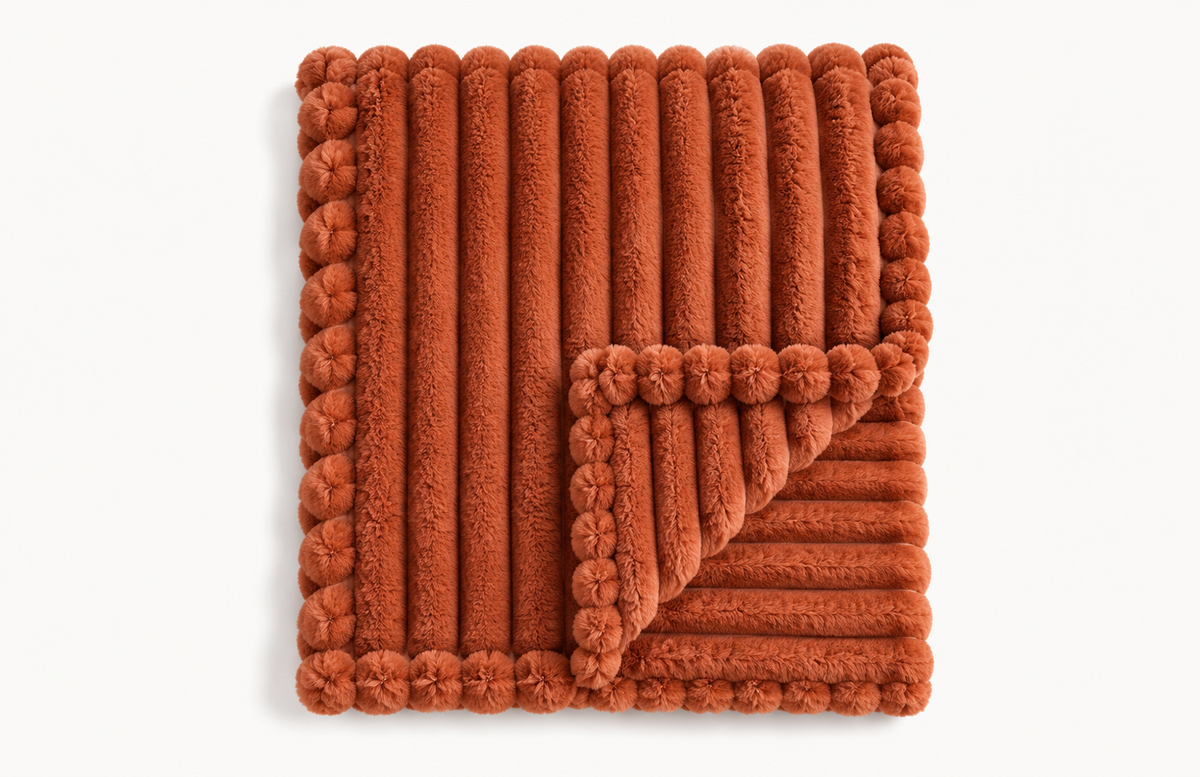 The Cloud Rib in Cinnamon, folded