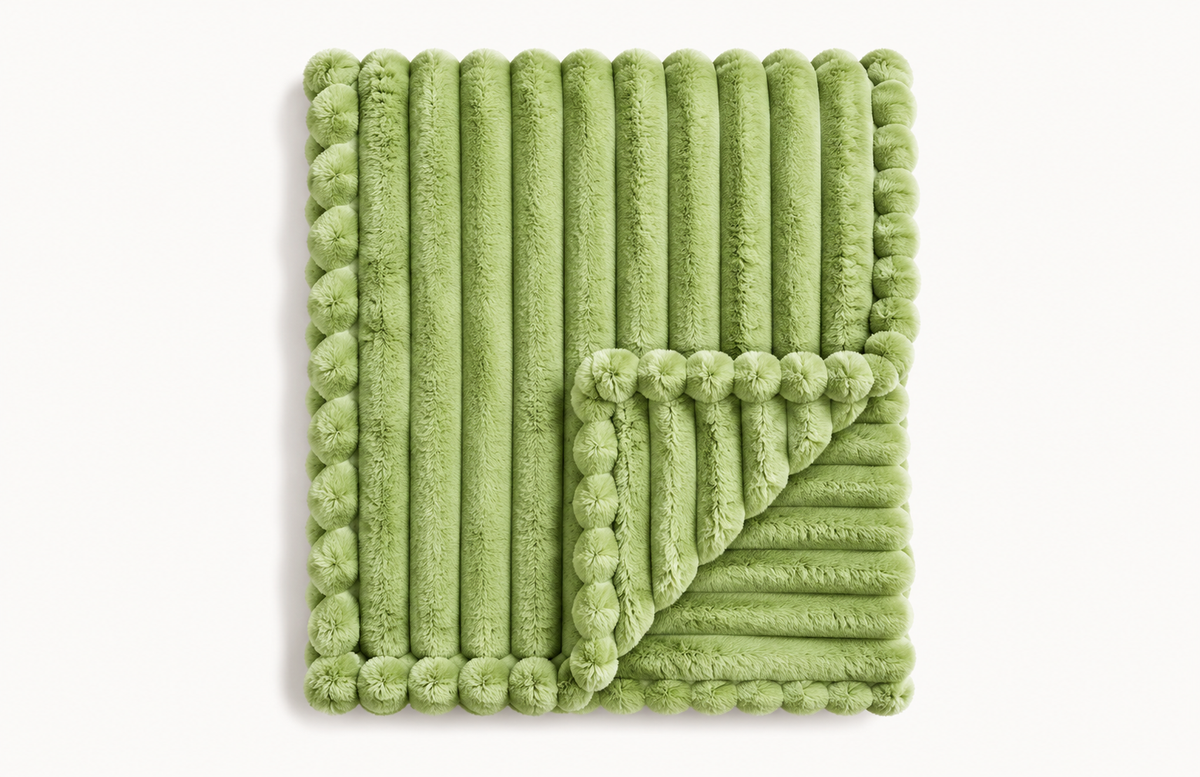 The Cloud Rib in Sage, folded